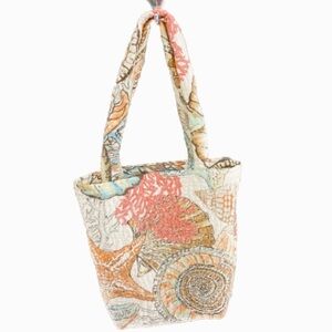 NAUTICAL SeaShell Ocean Quilted Tote Bag Handmade